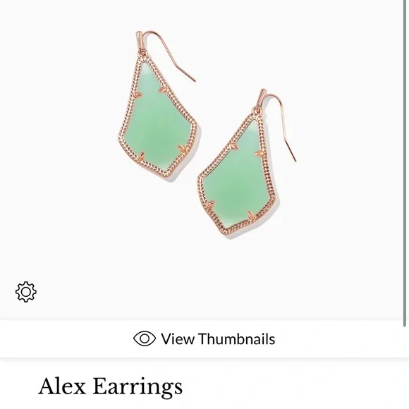 Kendra Scott Alex Earrings - rose gold and aqua shell - Picture 2 of 5